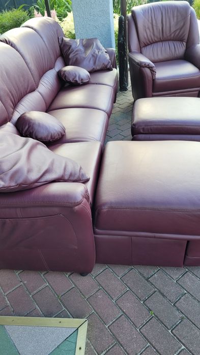 Narożnik NOWY że skóry naturalnej