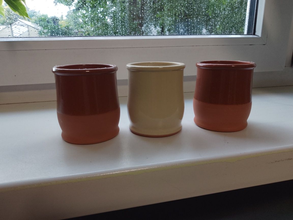 Zestaw 3 ceramiczne doniczki
