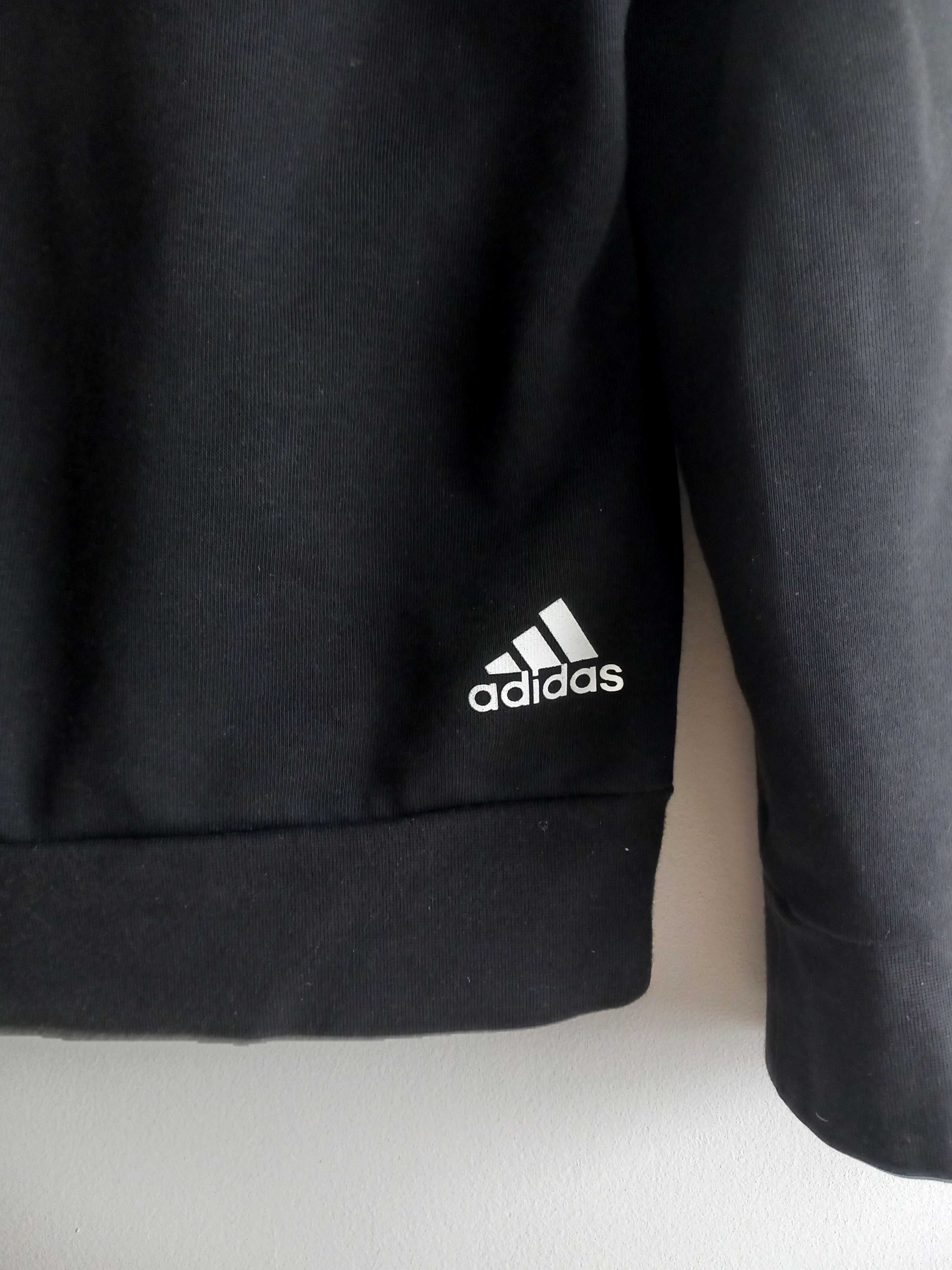 Adidas czarna damska bluza z kapturem