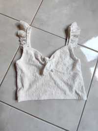 FB sister top koszulka  bawełniana koronkowa na ramiączkach body