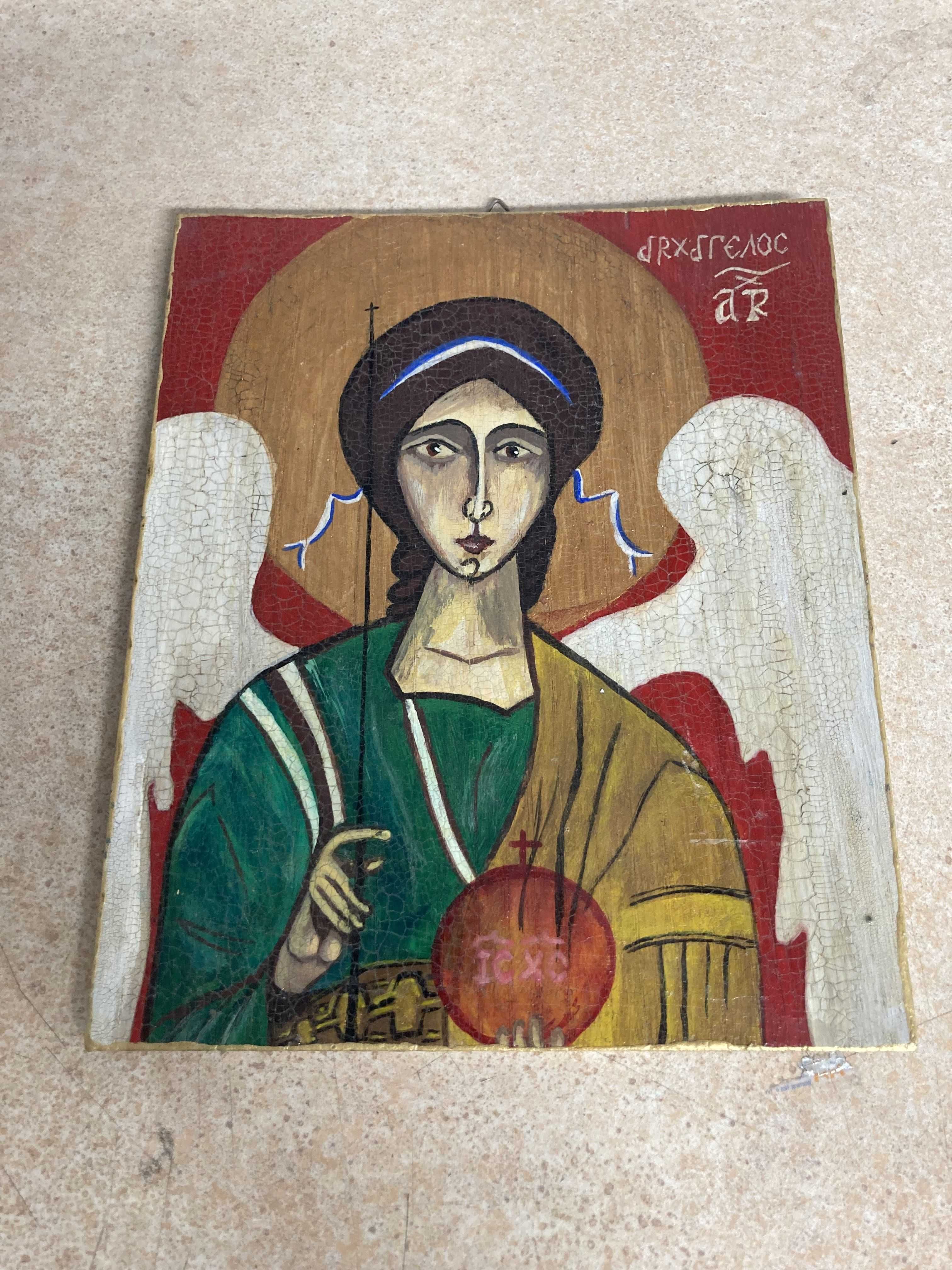 Stara ikona na desce, tematyka religijna. Okazja.