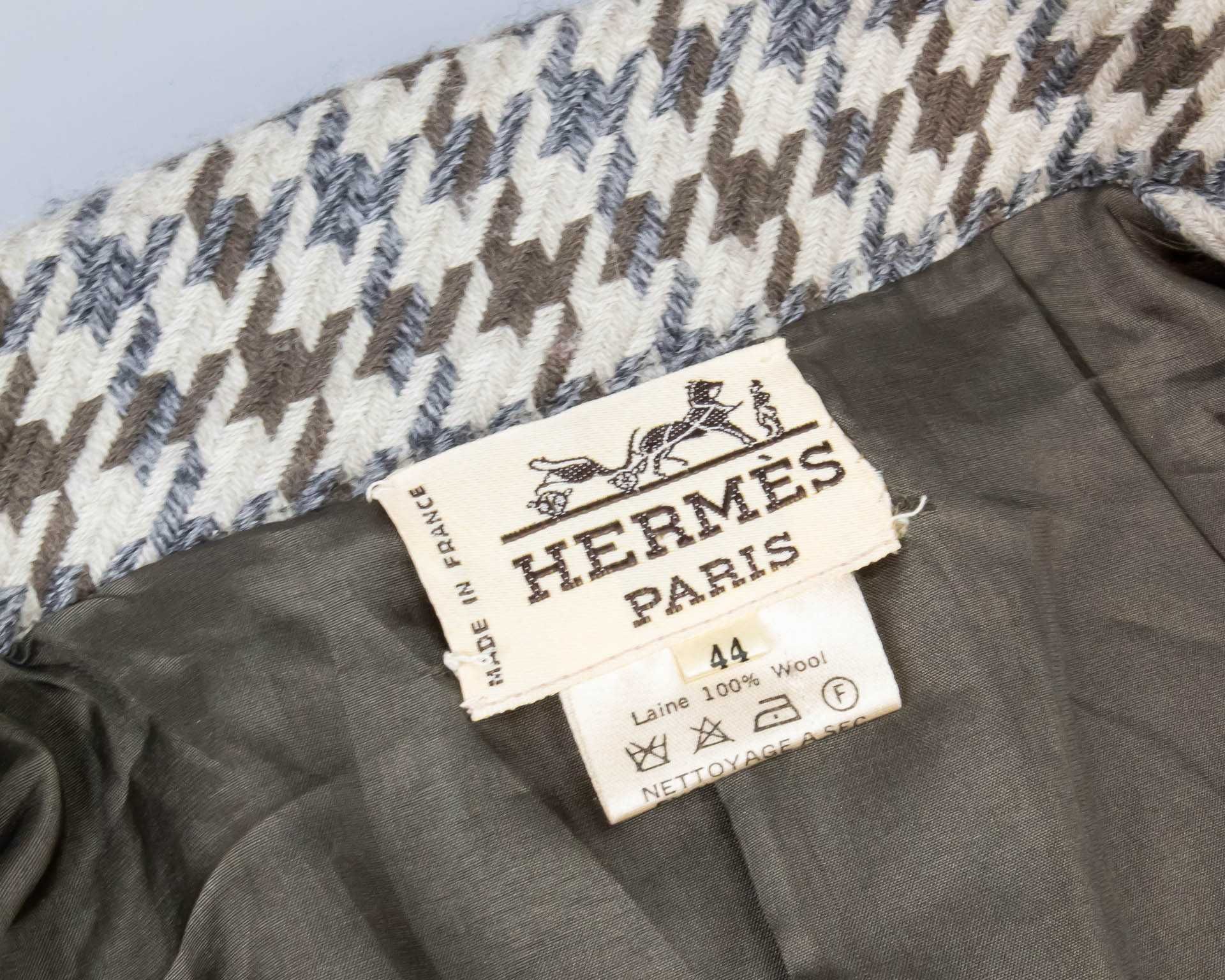 Стильный винтажный пиджак HERMES.Размер L.Шерстяной жакет