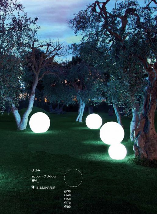 Kula podświetlana, lampa ogrodowa BALUX 30 cm - 5W LED, Made in Italy
