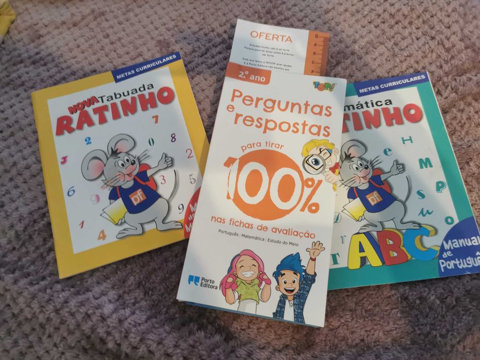 Conjuntos de livros da escola e um livro grande para ler todos os dias