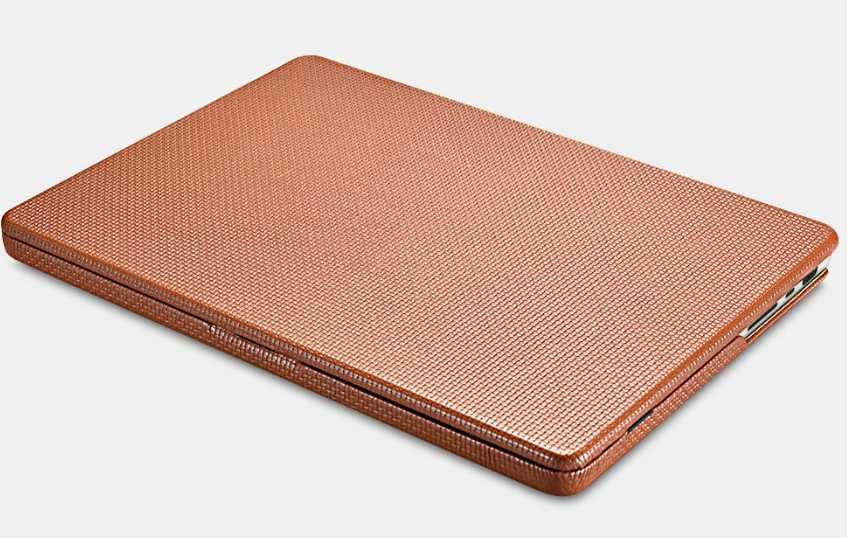 iCarer Skórzane Etui Obudowa do Macbook Pro 14 M4 M3 M2 M1 M2 brązowe