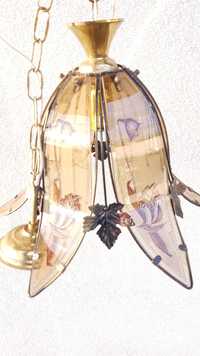 LAMPA szklana zdobiona
