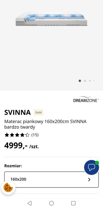 Materac piankowy Jysk 160x200 SVINNA