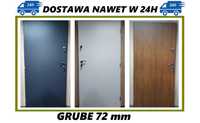Drzwi zewnętrzne pełne GRUBE 72 mm model "ARTE" Polskie SZYBKA DOSTAWA