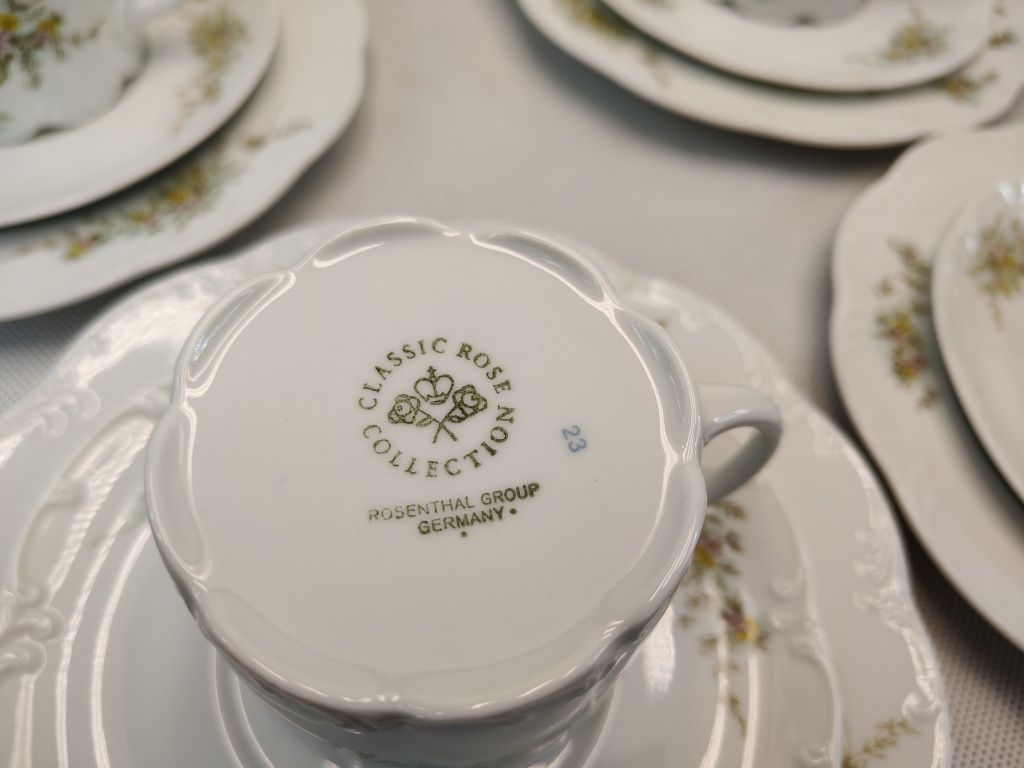Serwis kawowy Rosenthal. Monbijou Grune Ranke