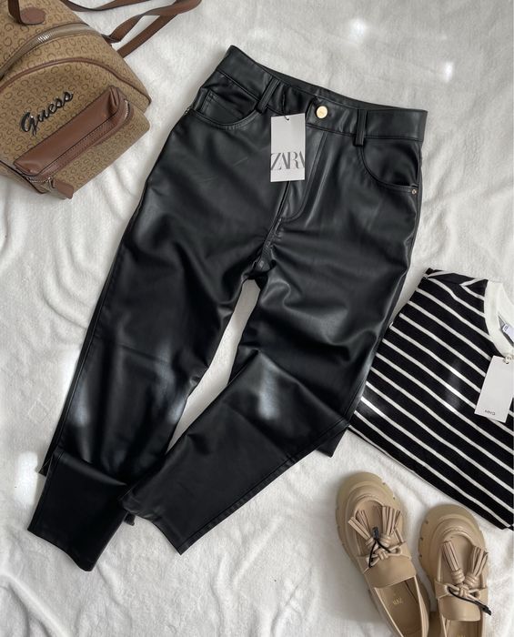 Штани під шкіру від zara модель мом 32,34,36