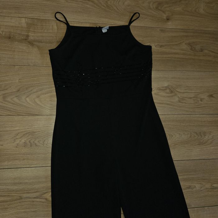 Kombinezon 42 czarny szerokie nogawki studniówka sylwester