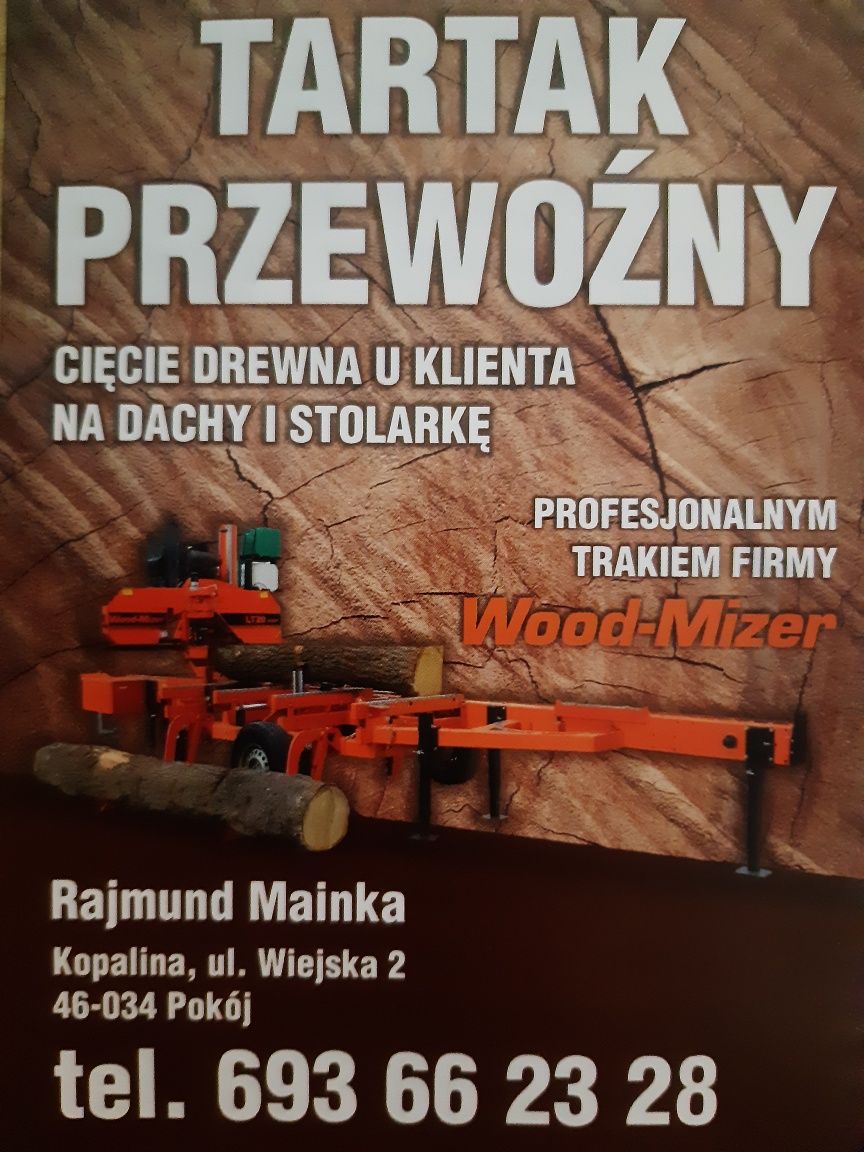 Trak mobilny Tartak przewoźny  drzewo ciągnik przyczepa Opole Namysłów