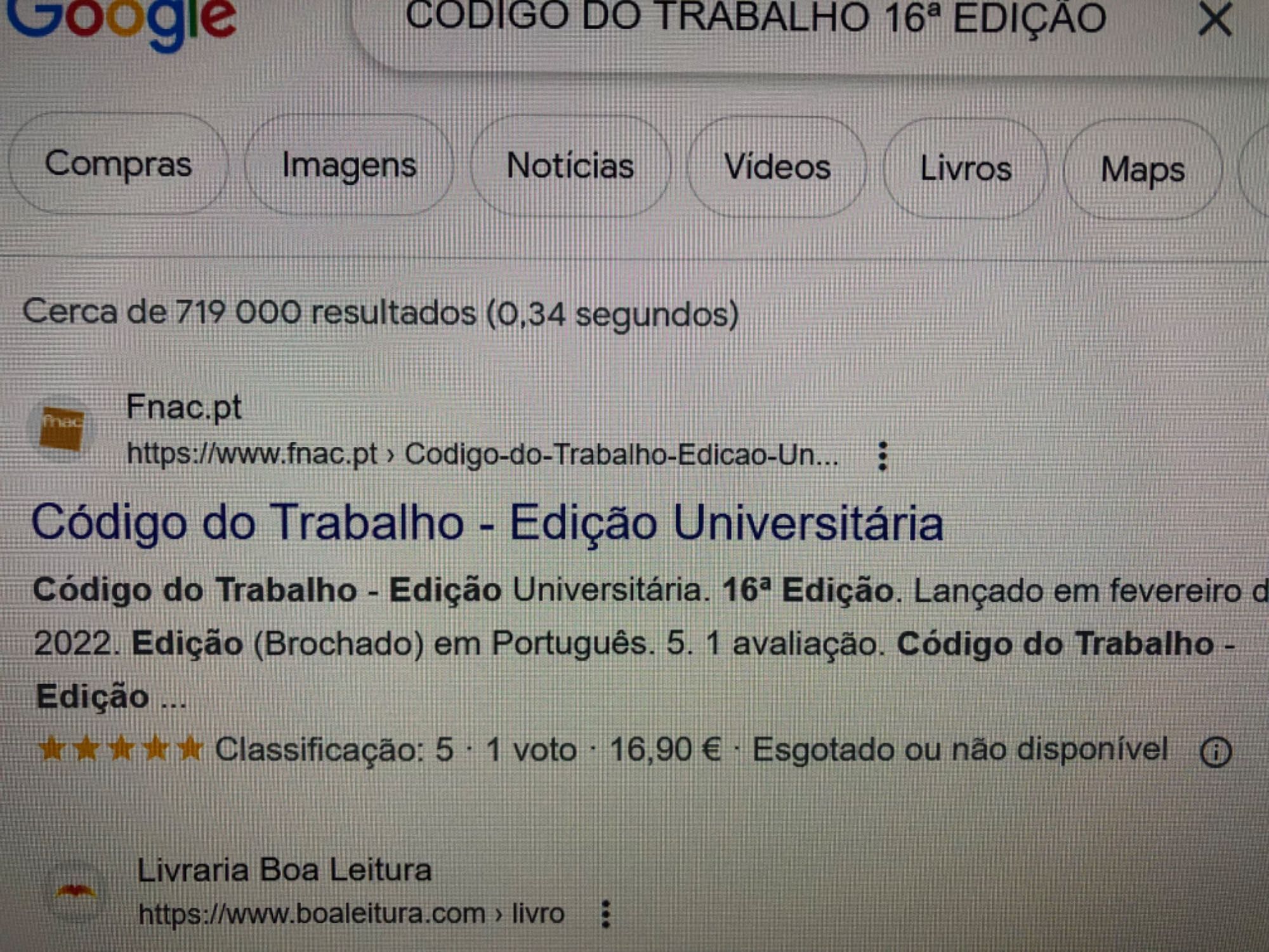 Código do Trabalho 16 Edição