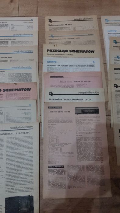 Schematy,instrukcje Unitra, Diora,Eltra,cena za całość