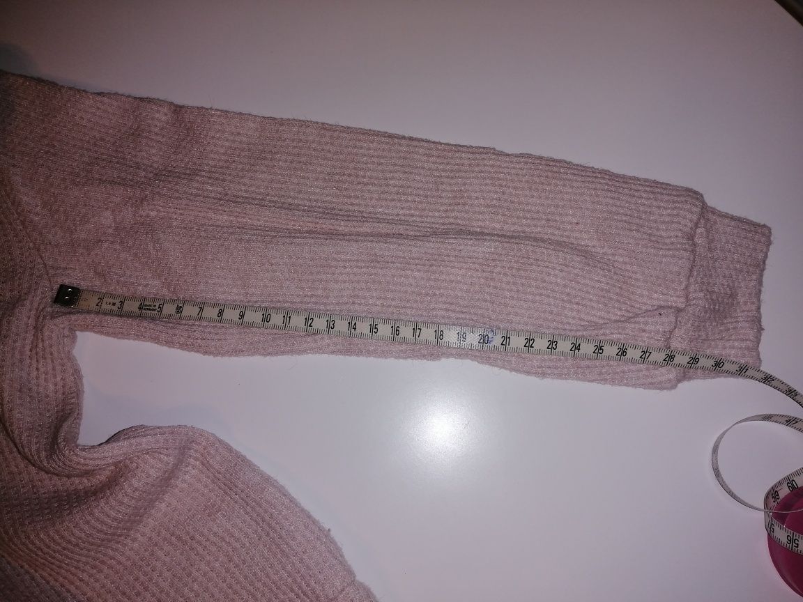 Komplet sweterek z falbanką spódniczka tiulowa 116
