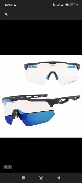 Rowerowe Okulary Przeciwsłoneczne FOTOCHROMOWE sportowe GOG Czarne