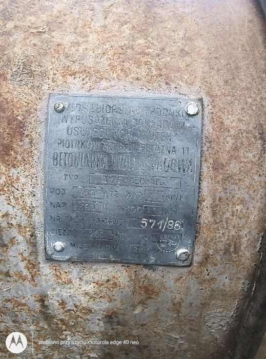 Betoniarka 150l polska super stan +27m przewodu