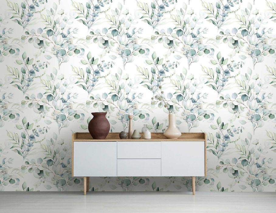 Fototapeta Liście Kwiaty Zieleń Powtarzalne 3D Twój Rozmiar + KLEJ