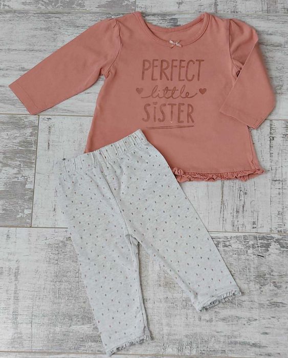 Zestaw Bluzka+Legginsy 62-68cm 3-6m-cy Markowe
