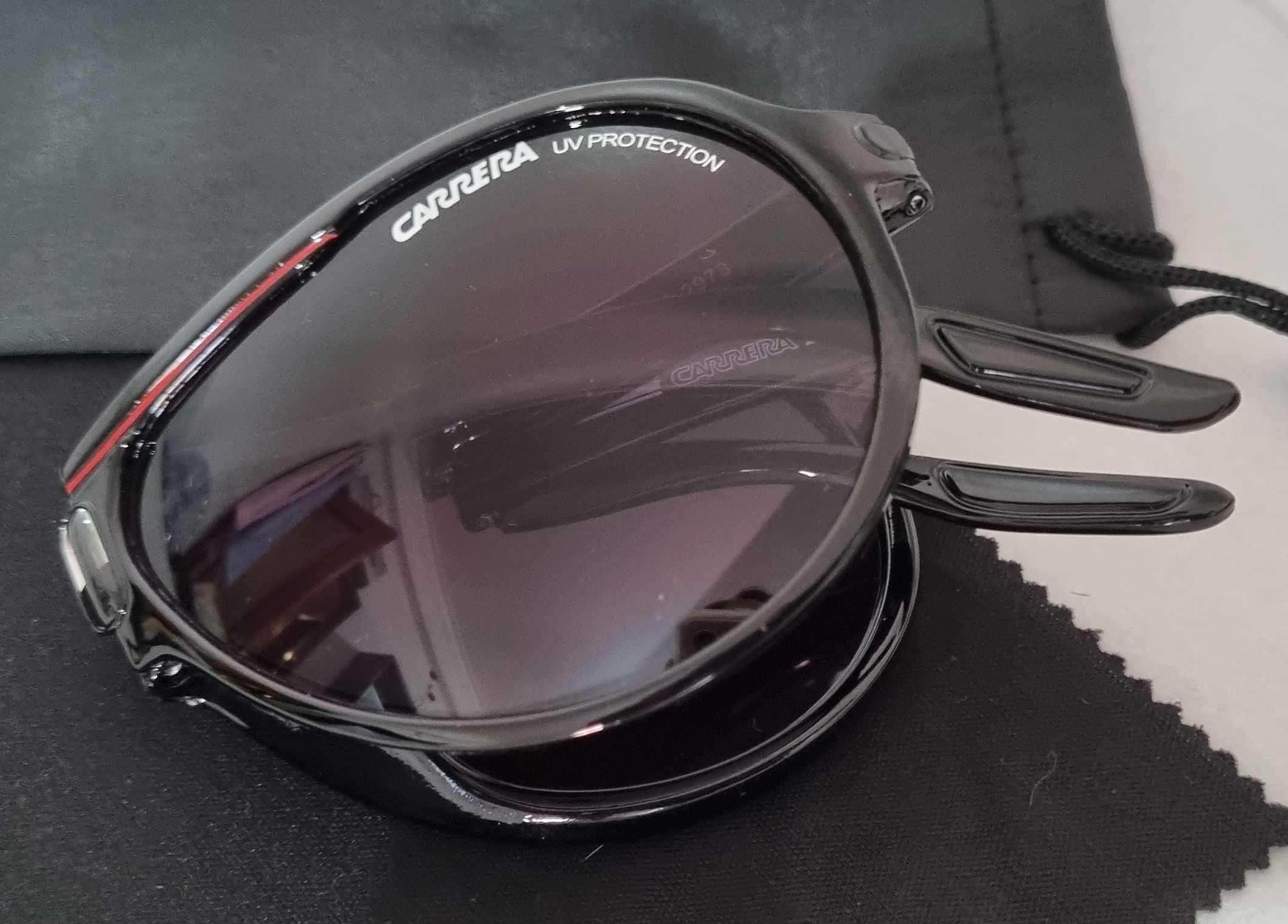 Óculos de sol Carrera estilo Champion lista vermelha dobráveis - NOVOS