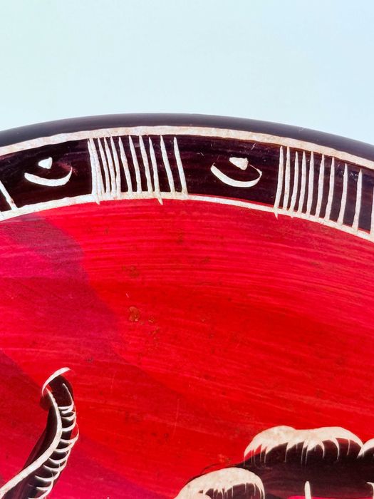 Nowa miska afrykańska Afryka słonie ręcznie robiona etniczna safari