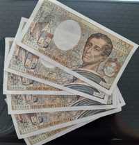 Nota 200 francos de 1992, pouco circulação.