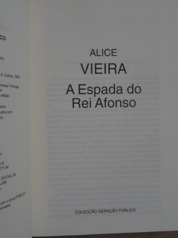 A Espada do Rei Afonso de Alice Vieira