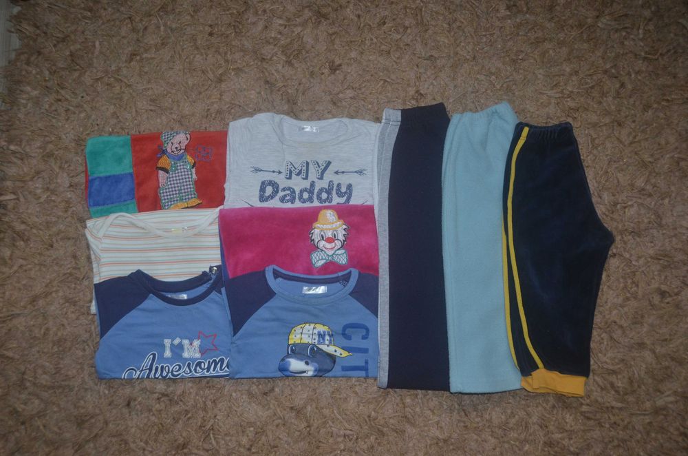 Zestaw 9szt Bluzek i Spodni dresowych rozm.80
