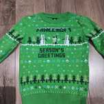 Sweter Minecraft świąteczny zielony chłopięcy