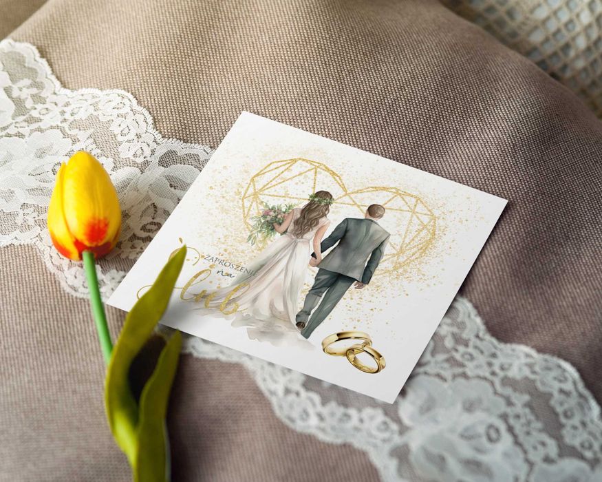 Zaproszenia Ślubne SUKNIA zaproszenie na ślub urząd kościół serce