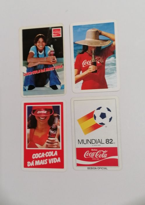 Conjunto 4 primeiros calendários Coca-Cola em Portugal, 1979 a 1982