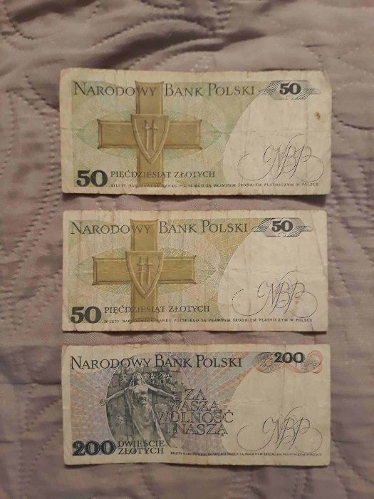 Banknot 200 i 50 zł PRL 1988