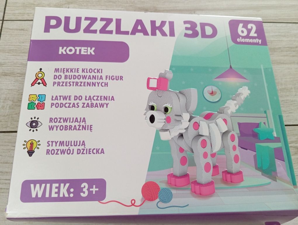 Puzzlaki puzzle 3D kotek