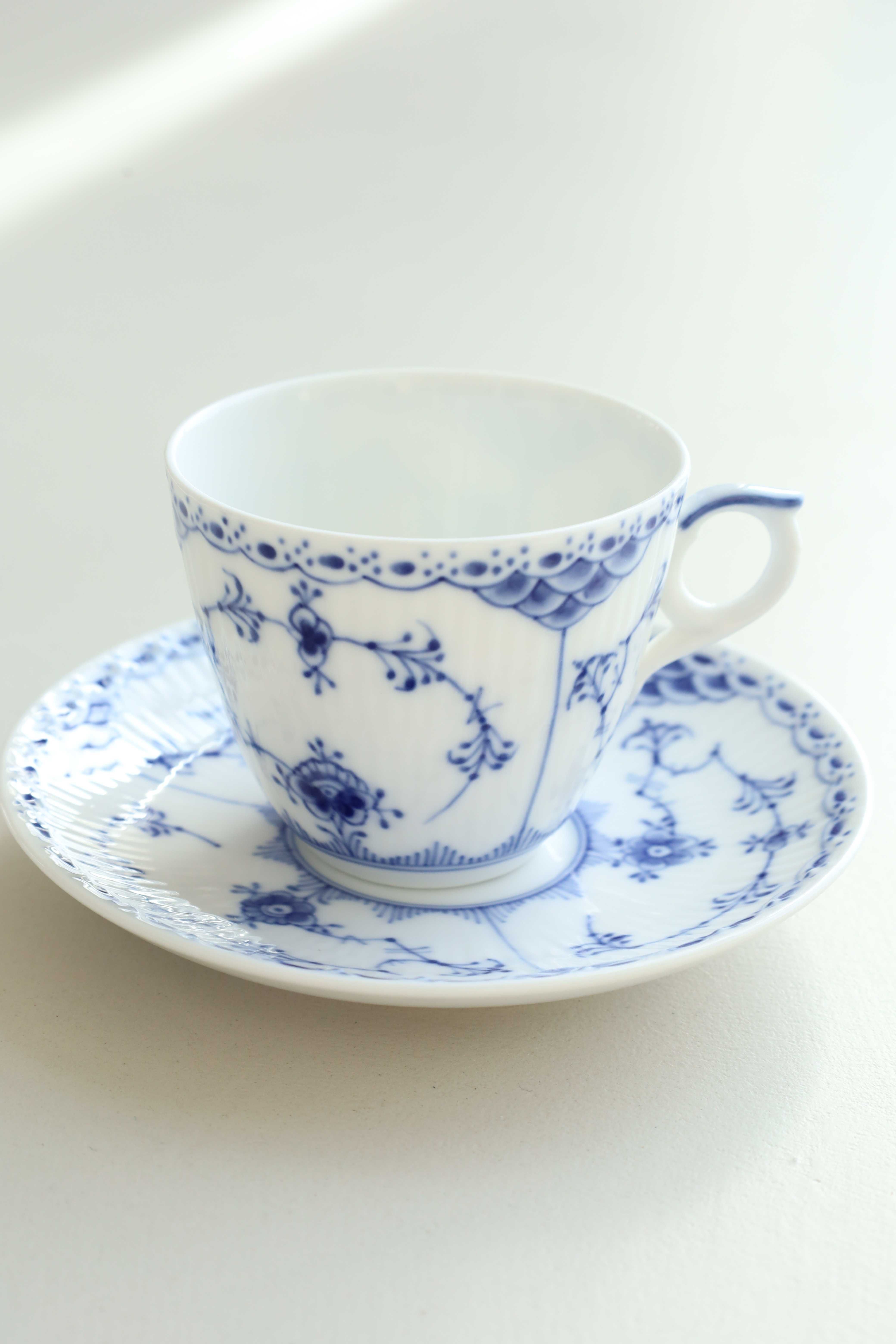 filiżanka duo Royal Copenhagen Blue Fluted stara porcelana