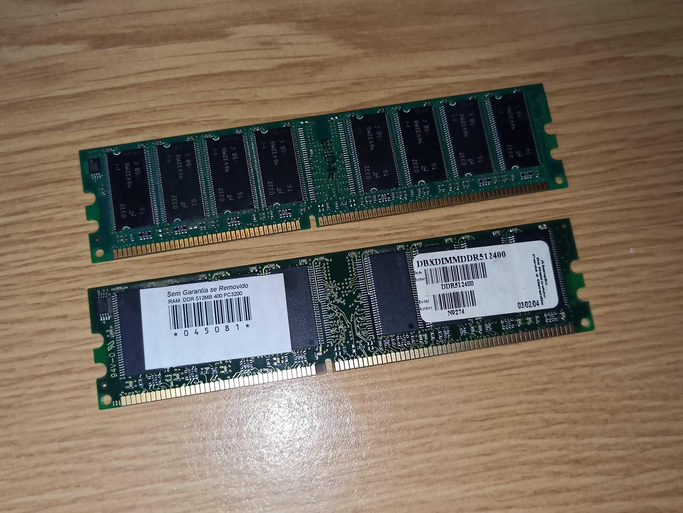Memórias RAM DDR 512 MB