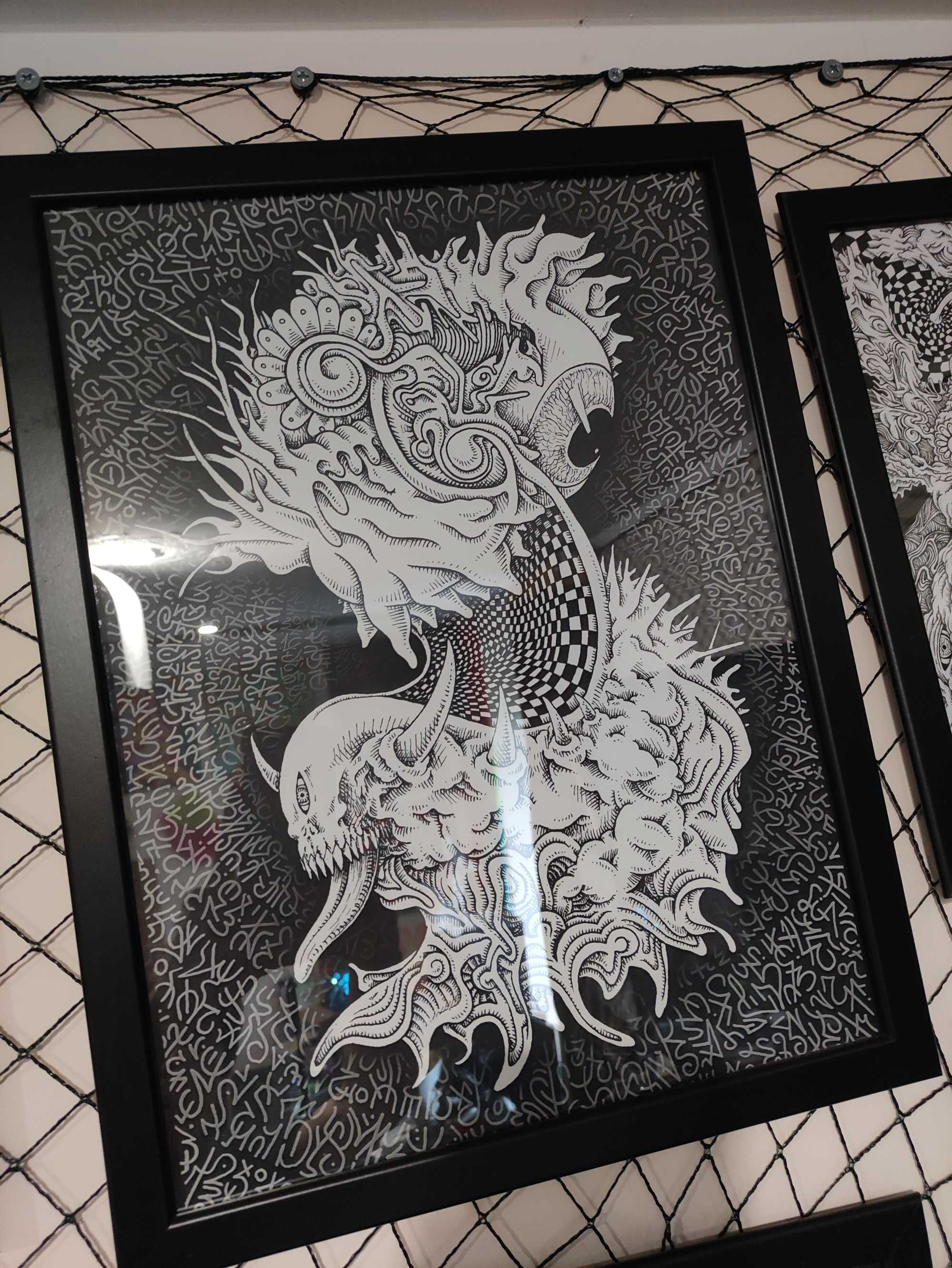 Obraz "WZROK" 40x30 Abstrakcja Surrealizm  polska grafika w ramię