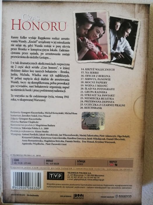 Czas honoru DVD cztery sezony w etui (z dostawą)
