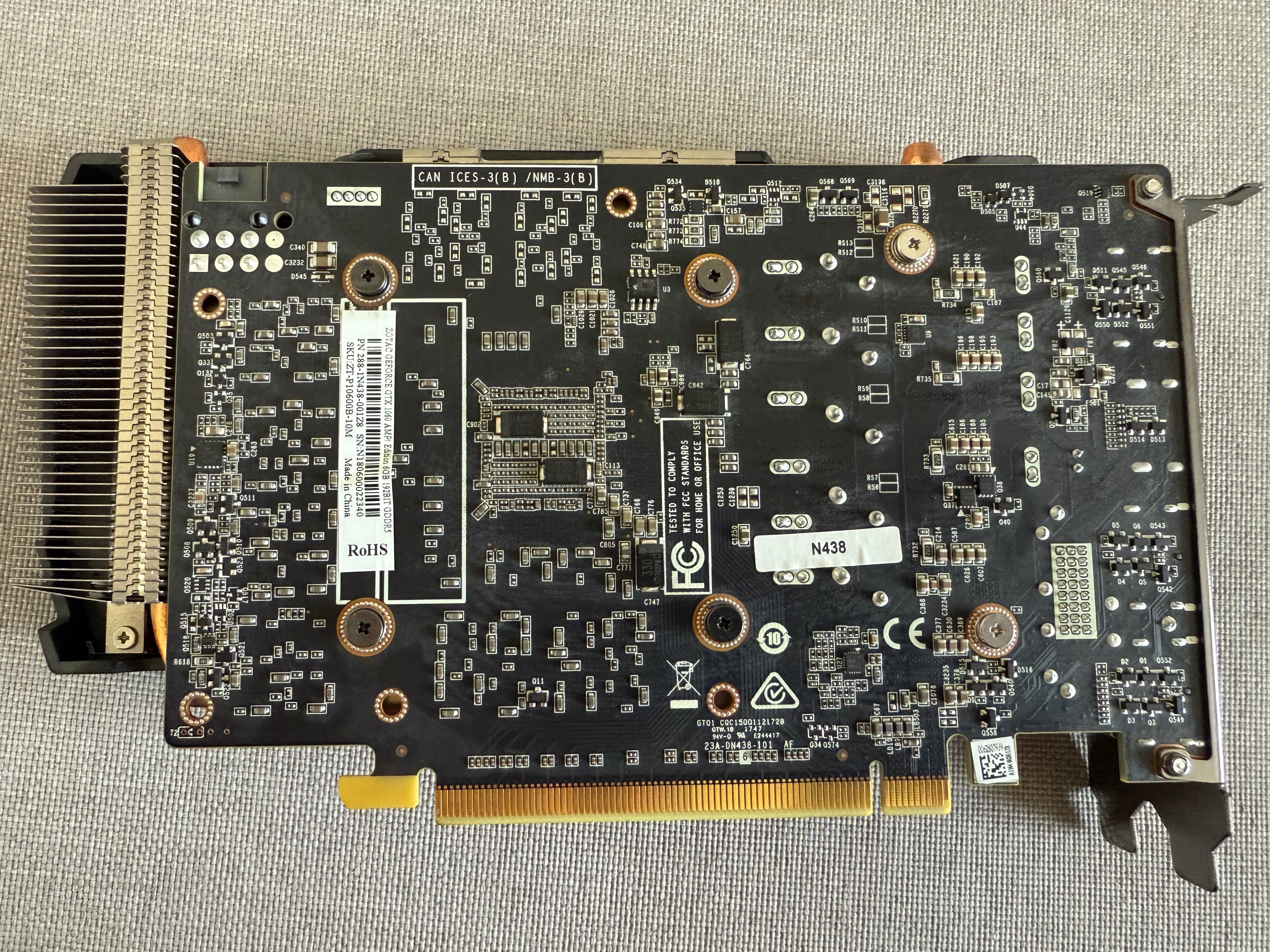 Karta Graficzna GEFORCE ZOTAC GTX 1060 AMP! Edition 6GB 192BIT GDDR5