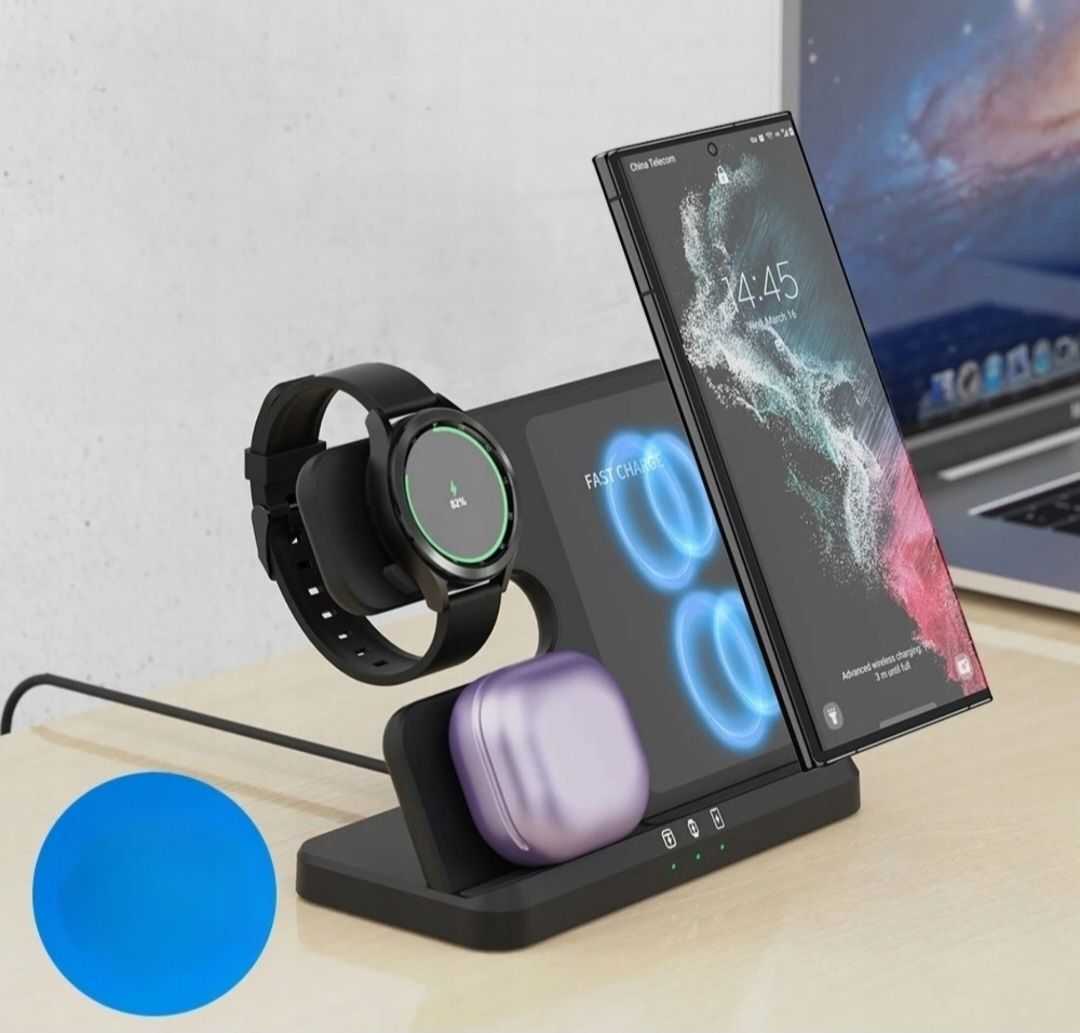 Ładowarka Bezprzewodowa Indukcyjna 3w1 Szybka do Samsung Galaxy Watch