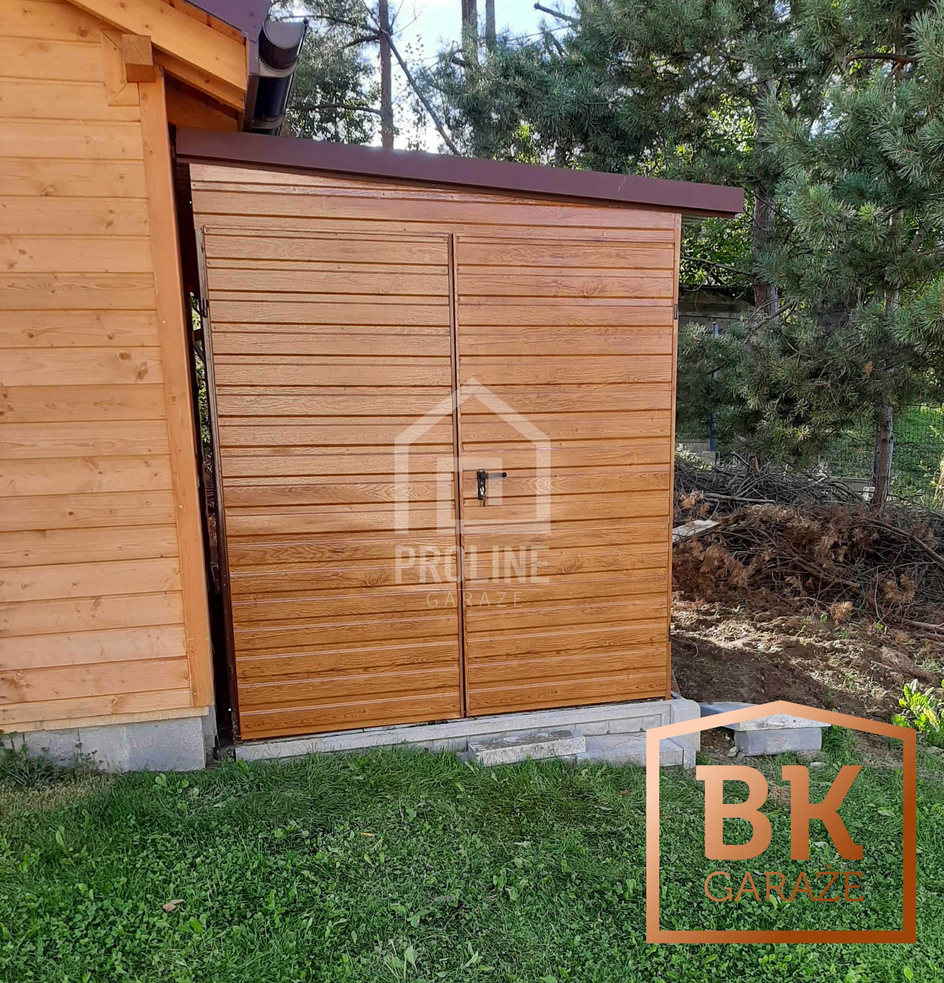 Schowek Domek Ogrodowy 3x2m Brama Dwuskrzydłowa dach spad w bok PLG103