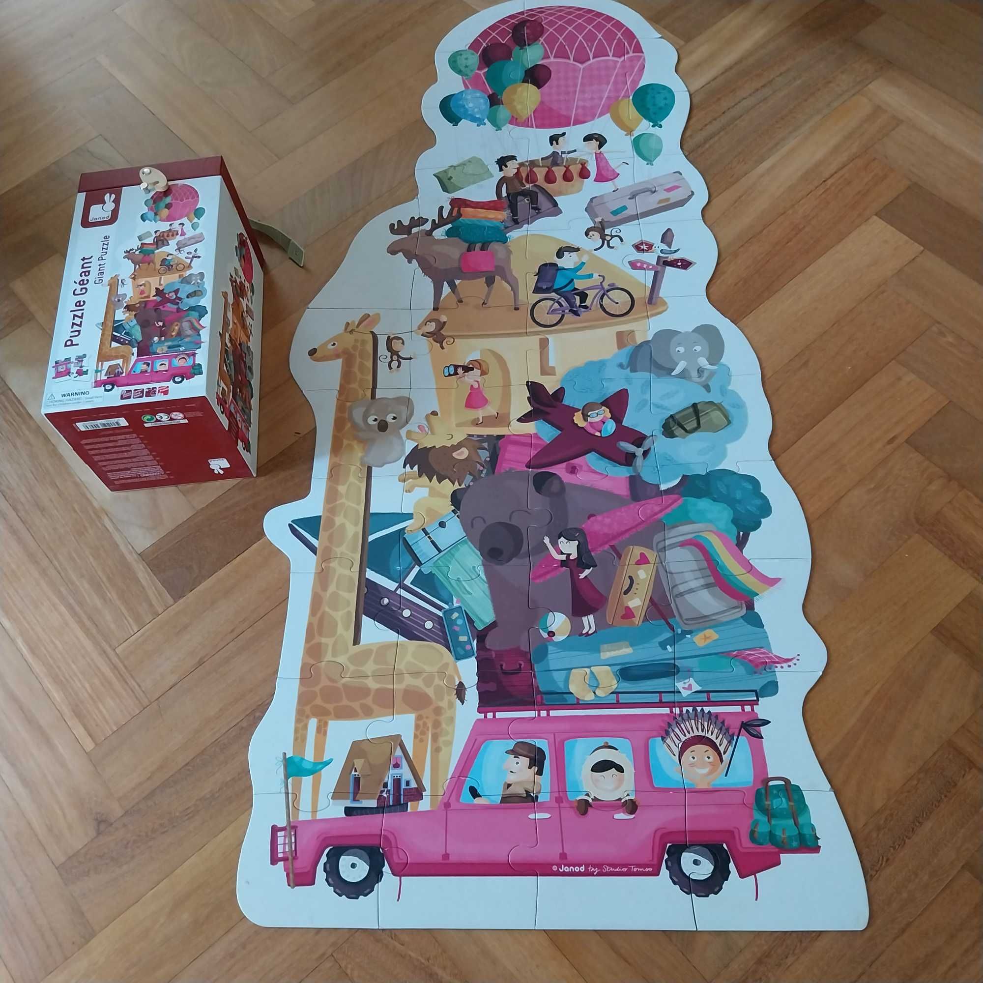 Janod Puzzle "Toutotour" gigante / Mega 39 peças 4-7 anos