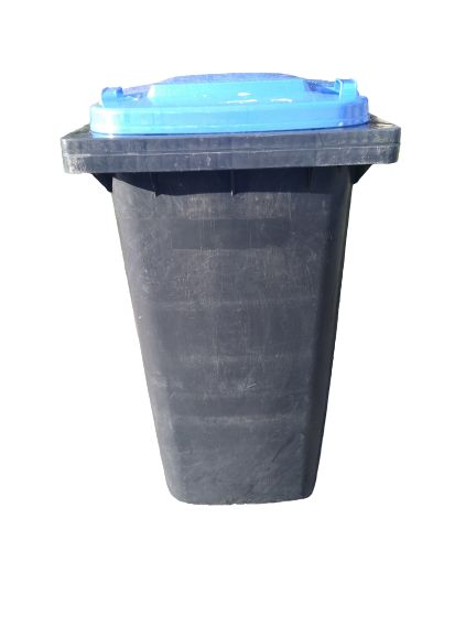 Używane pojemniki na odpady 240l grafit z niebieską kosze na śmieci