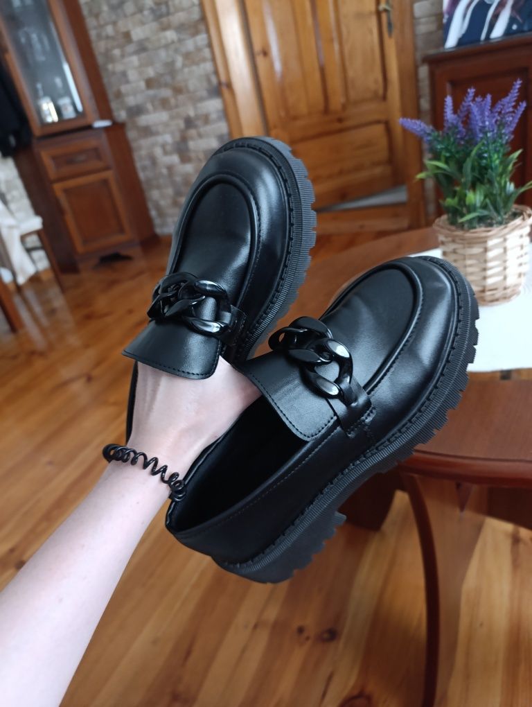 Czarne loafersy Nowe!