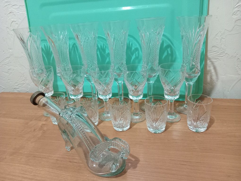 Кришталь 16шт, фужер,рюмка,чарка+подарунок