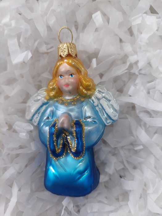 ANIOŁ Polskie szklane bombki rękodzieło pięknie zdobione u tigera 1