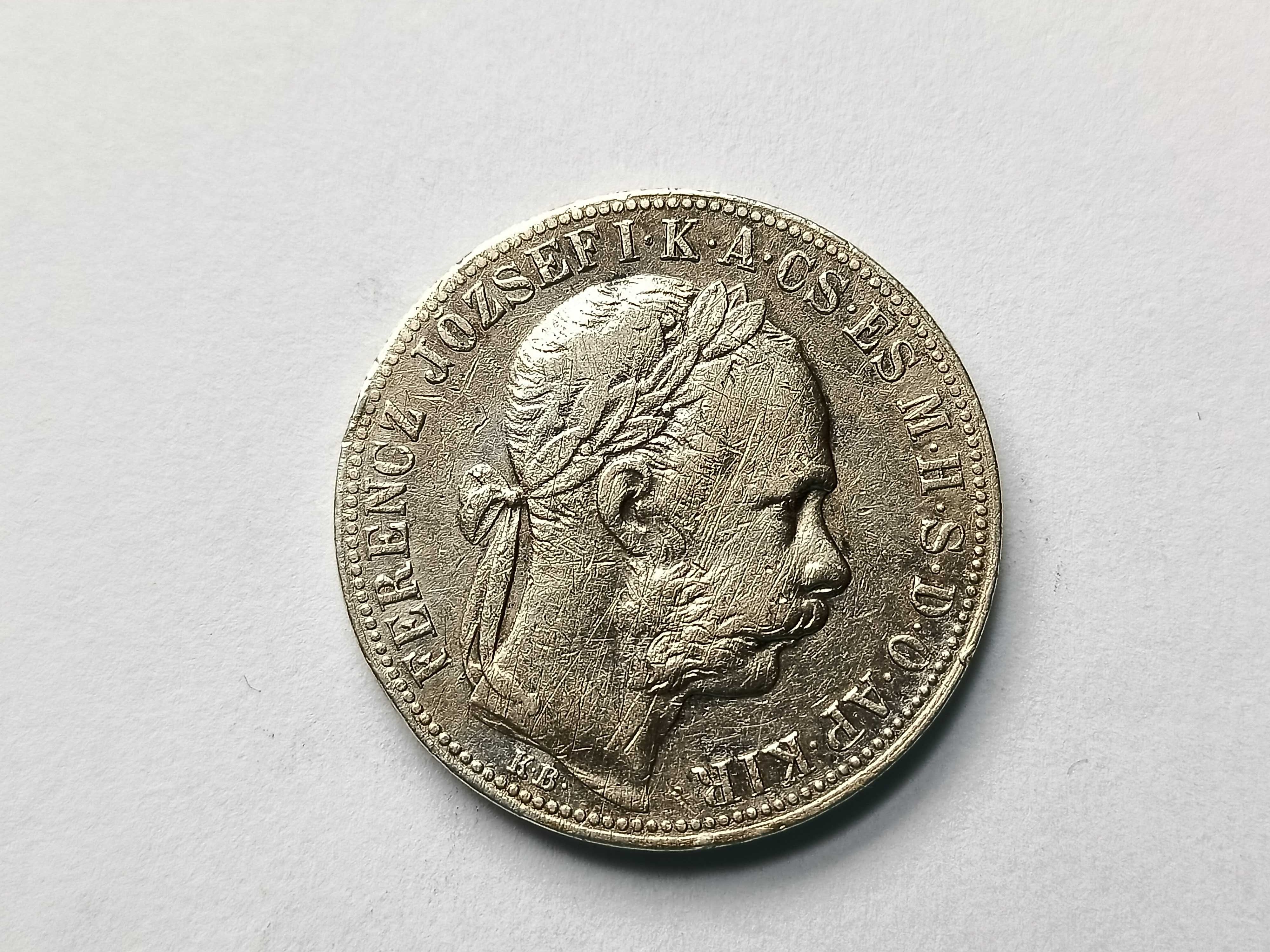 1 Forint 1886 KB Austro - Węgry Franciszek Józef l Srebro