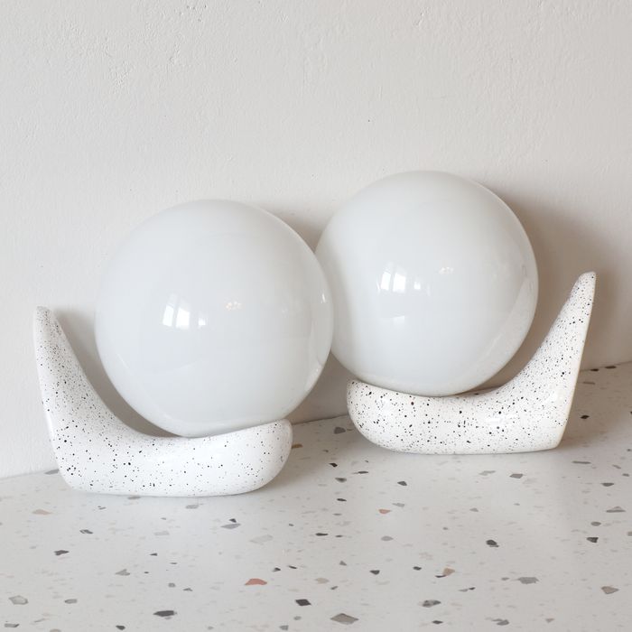 Kinkiety ceramiczne Ł-1 Łaszkiewicz Kościan Łask vintage retro PRL