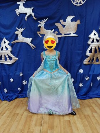 АРЕНДА костюм Эльзы (СВЕТИТСЯ!) Elsa. На рост 122-128 см, 7-8 лет