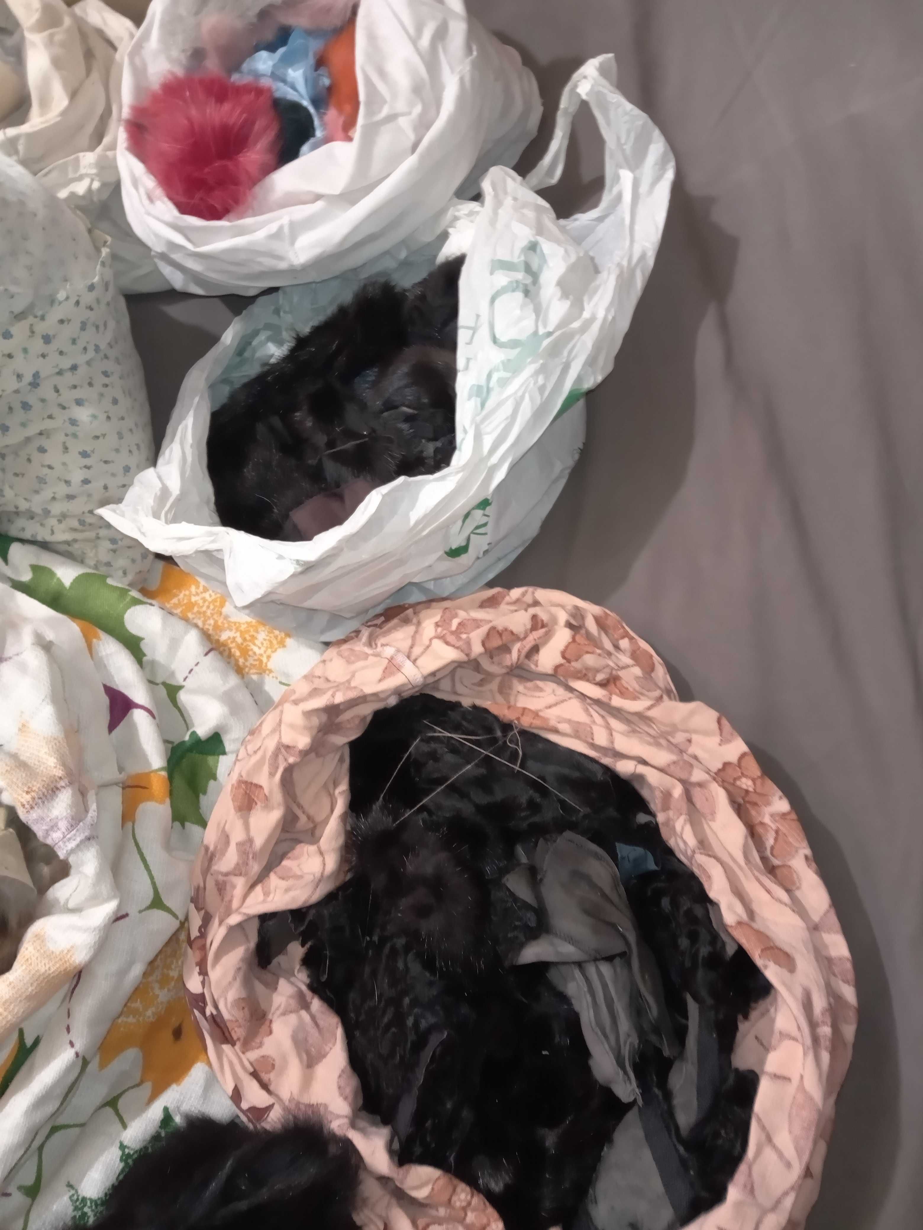 Мех натуральный разноцветный 18 кг одним лотом