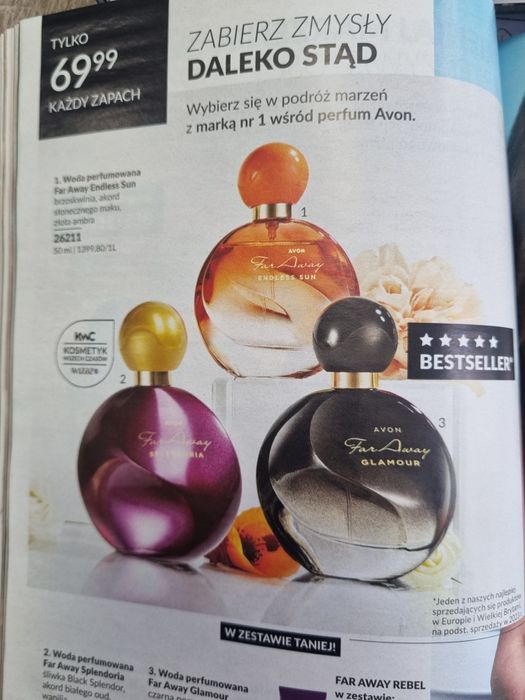 Avon far away Glamour 50 ml plus balsam i antyperspirant